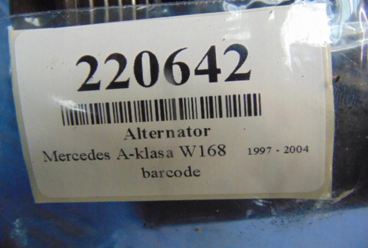 фото №9, Mercedes a клас w168 1.4b генератор 0111545602