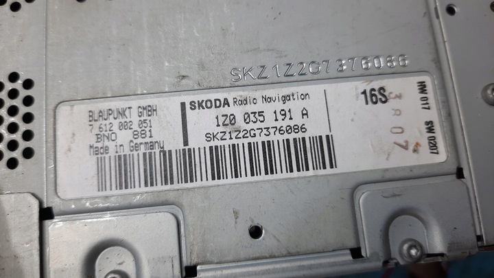 фото №4, Радіо cd skoda fabia touran passat 1z0035191a