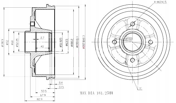 фото №1, Maxgear барабани ham. 2szt renault t. 19 clio twingo