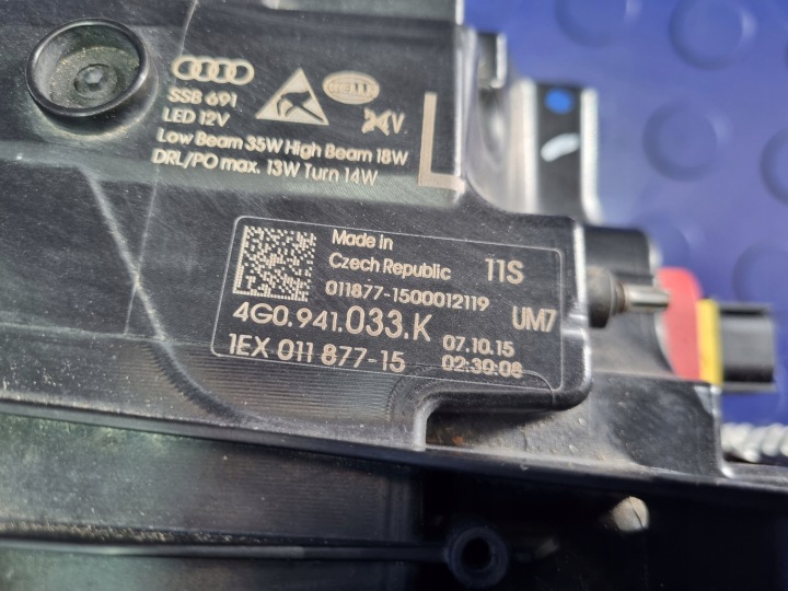 фото №10, Фара передняя левая полный led usa комплектная audi a6 c7 рестайлинг oem 4g0941033k