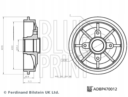 фото №2, Blp барабан тормозной citroen