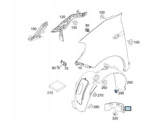 фото №1, Брызговик перед левый smart forfour w453
