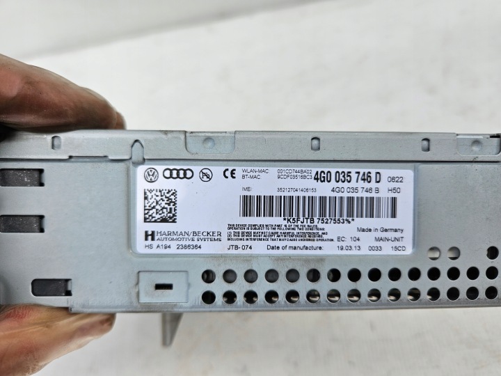 фото №8, Магнітола магнітола зчитувач карт sim sd mmi audi a6 c7 4g a7 ami