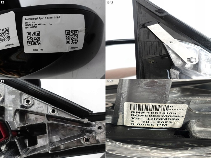 фото №13, Bmw xm g09 м-пакет msp 22- зеркало левое 5+1=6 pin камера ассистент eu p95