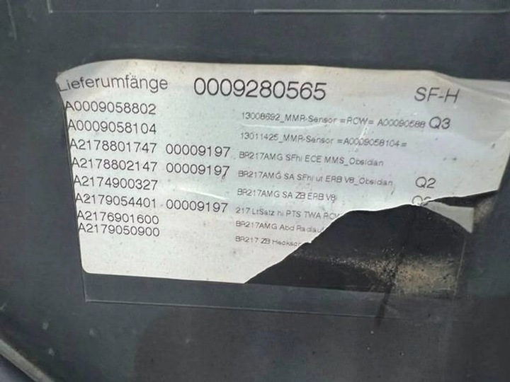 фото №6, Mercedes s-klasa купе amg w217- бампер задній