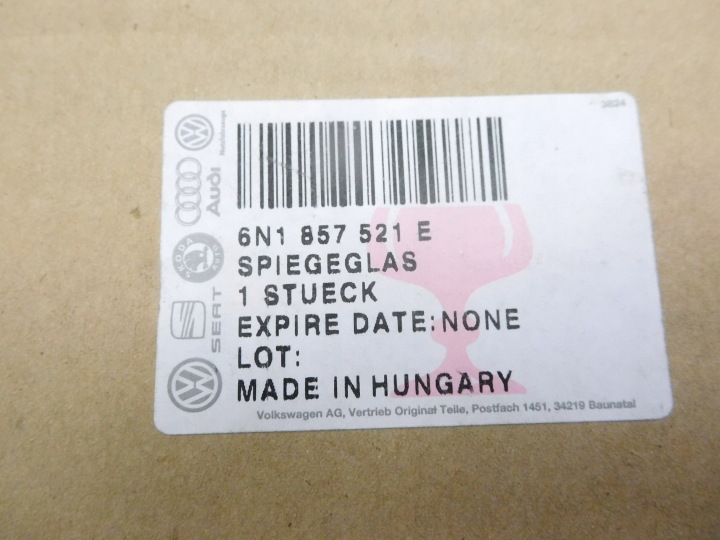 фото №7, Вкладка дзеркало ліве vw lupo 99-03 oem номер 6n1857521e