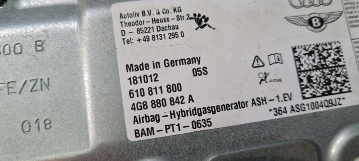 фото №12, S7 4g a7 подушка подушка безопасности коленная пассажира 4g8880842a правая a6 c7 4g