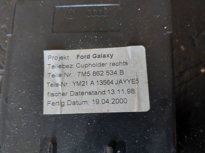 фото №9, Тримач na чашка панелі розподільчої підсклянник ford galaxy i fl 7m5862534b