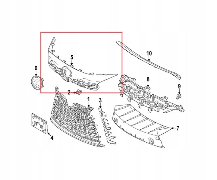 фото №8, Решітка радіатора решітка do lexus rx ala20/h10 2022- 53141-0e900 чорний матові