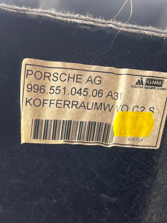 фото №6, Porsche boxster 986 2001 покрытие багажника 99655104506