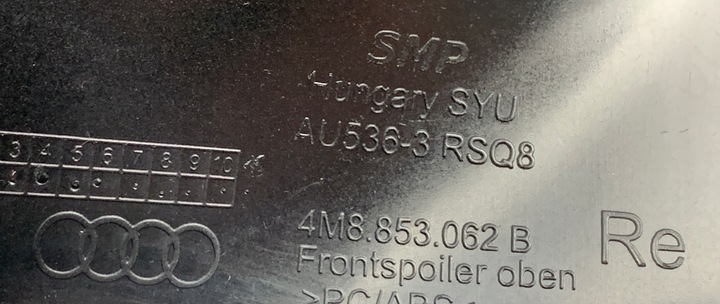 фото №13, Audi rsq8 спойлер планка бампера правая перед