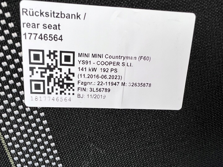 фото №13, Сидіння салон mini f60 карбон чорний jcw