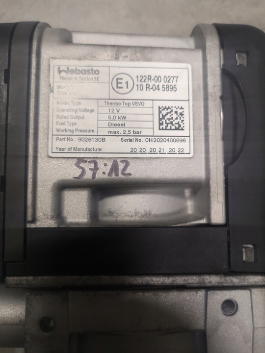 фото №3, Дополнительный обогреватель вебасто vevo vw 7n0815065ad 9026130b
