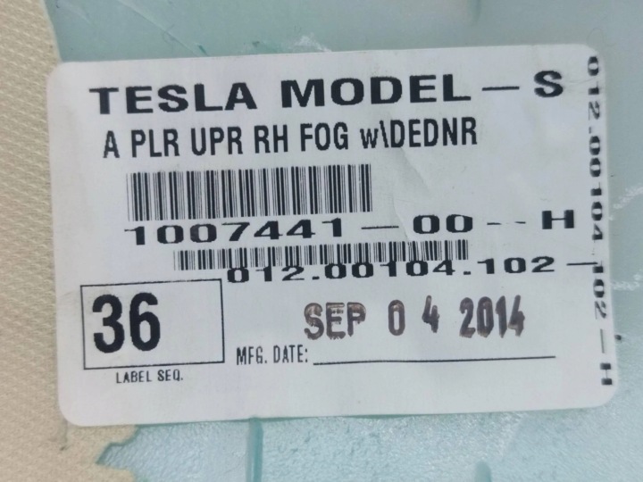 фото №8, Передняя правая защита стойка tesla модель s 100744100h электрический 2014