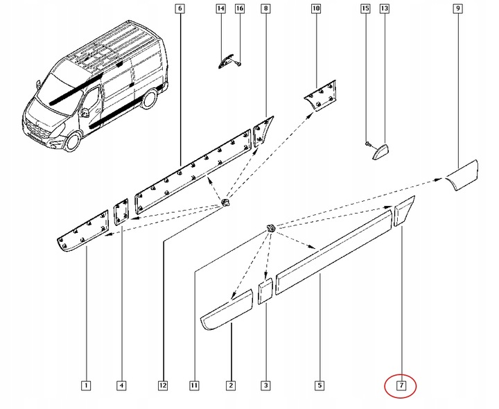 фото №5, Планка боковая крыльев левая master iii movano hit