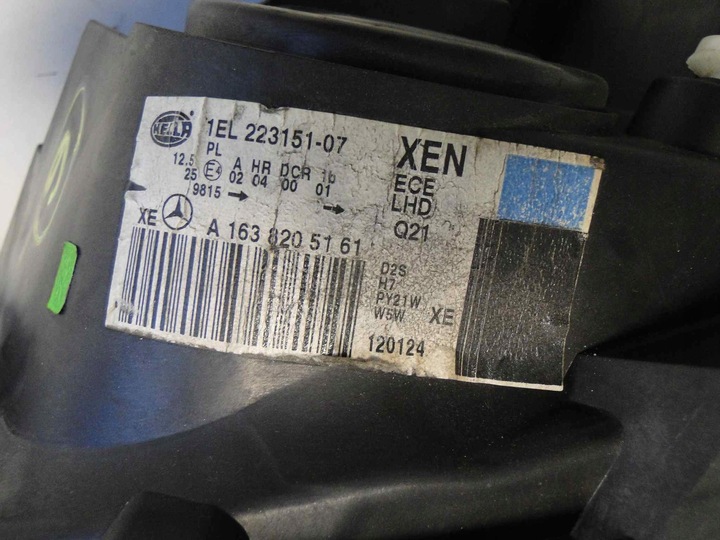 фото №10, Mercedes ml w163 163 рестайлинг лампа ксенон ксенон левая