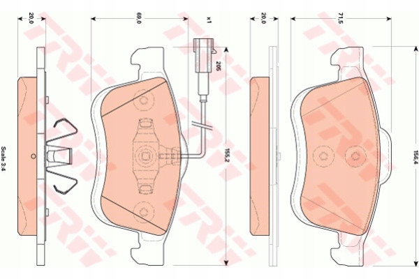 фото №16, Гальмівні колодки гальмівні trw gdb1865 77364929 перед