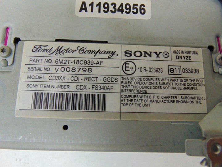 фото №15, Радио заводские ford s-max mk1 vp6m2f-18c821-ad