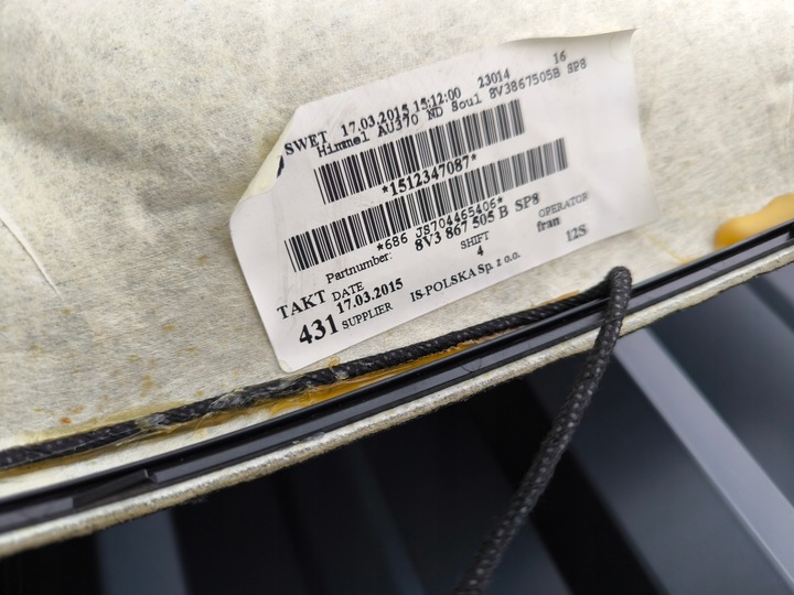 фото №16, Стеля комплектна audi a3 8v 3d 8v3867505b sp8 s line оригінал !!!