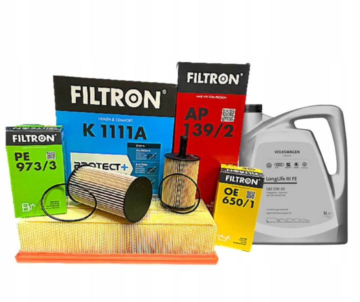 фото №1, Набор фильтров 2.0tdi 1.9tdi vw passat b6 audi a3 + масло vw оригинальный номер vag