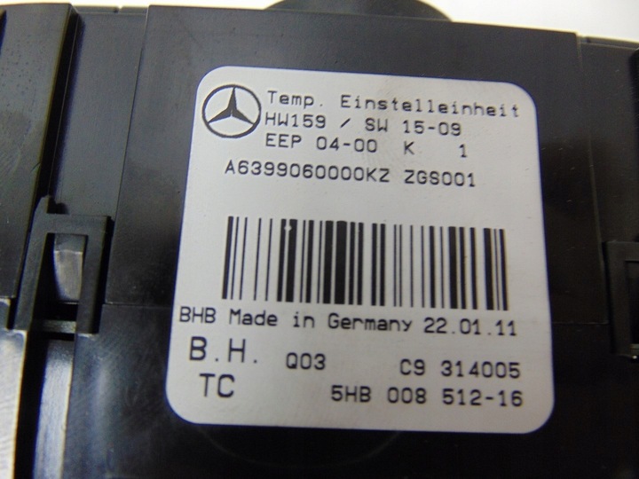 фото №11, Панель керування кондиціонера mercedes vito 639 рестайлінг a6399060000kz
