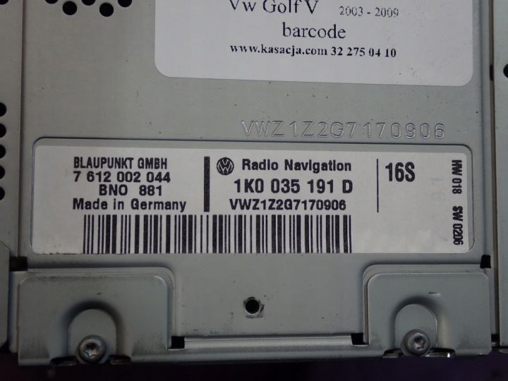 фото №11, Магнитола магнитола blaupunkt 1k0035191d vw passat b6