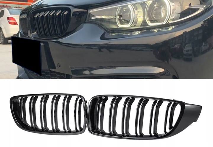 фото №10, Bmw f32 f33 f36 2013-2018 решётки радиатора решётка радиатора решётка чёрный блеск ala m4