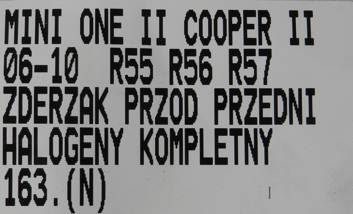 фото №12, 163.zderzak перед переднее mini one ii cooper ii
