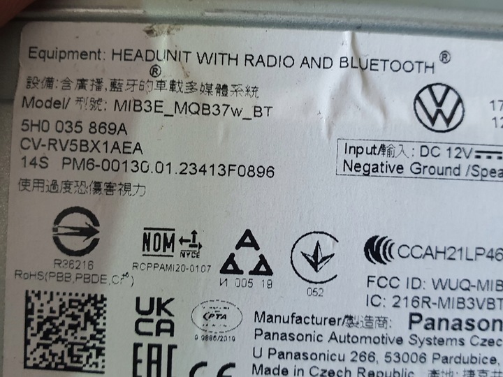 фото №9, Дисплей екран радіо vw golf 8 caddy 5h0035869a