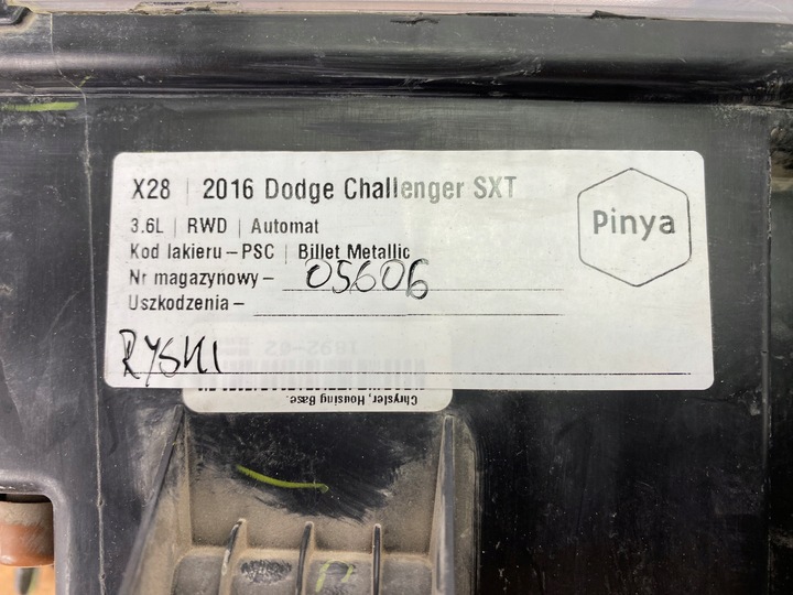 фото №10, Лампа галогенная левый левая перед передняя dodge challenger 2015+ usa