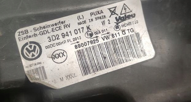 фото №10, Лампа фара левый перед vw phaeton 3d англичанин 3d2941017k