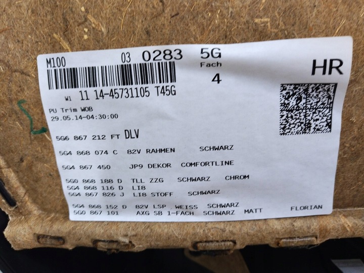 фото №10, 5g4867212 оббивка боковина двері правий зад vw golf vii 2013+