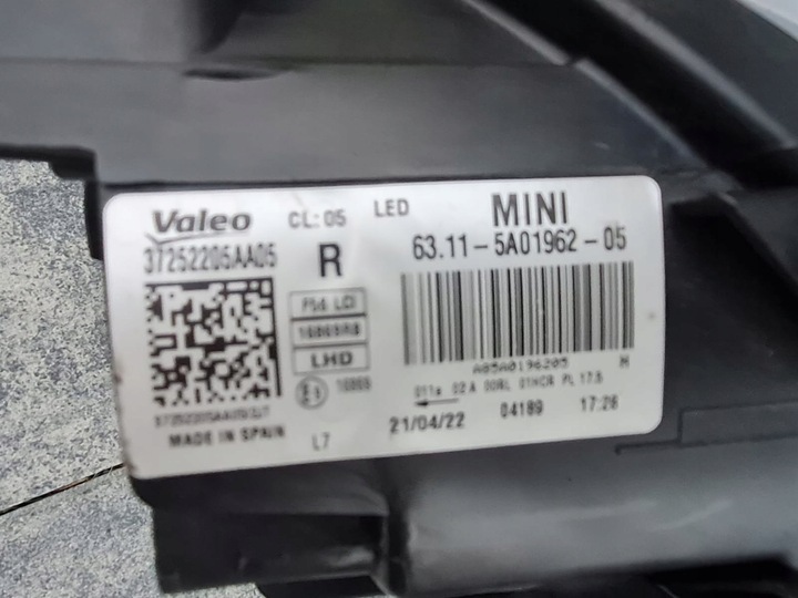 фото №14, Mini f56 f55 f54 рестайлінг lci лампи перед повний led 5a01961-05 5a01962-05 чорні