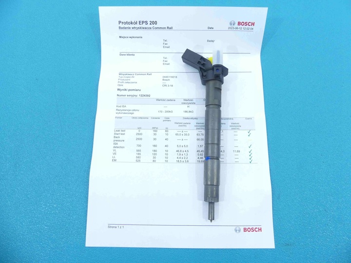 фото №1, Тест инжектор kia sportage iii 0445116018 2.0