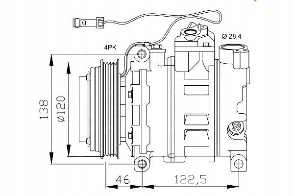 фото №2, Компресор кондиціонера vw a4 a6 passat 7sbu16c nrf