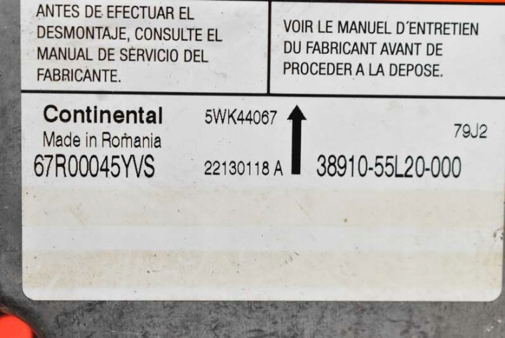 фото №8, Модуль датчик подушка  подушок 38910-55l20 fiat sedici рестайлінг 09-12