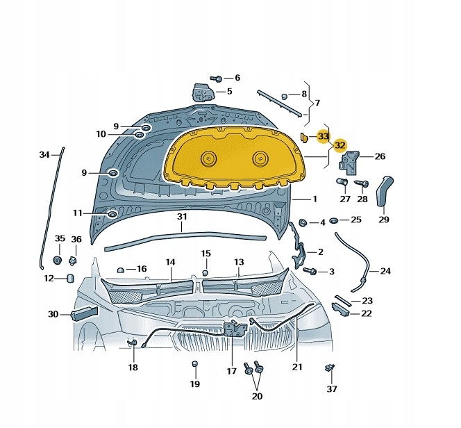 фото №1, Шумоизоляция капота двигателя skoda fabia 2022 оригинальный номер