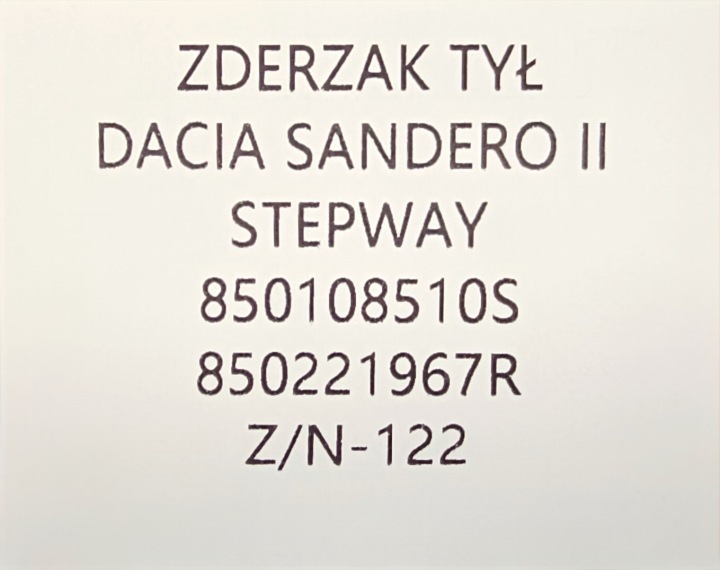 фото №10, Новий оригінальна запчастина бампер задній  dacia sandero ii stepway 2012-2016 - 850221967r
