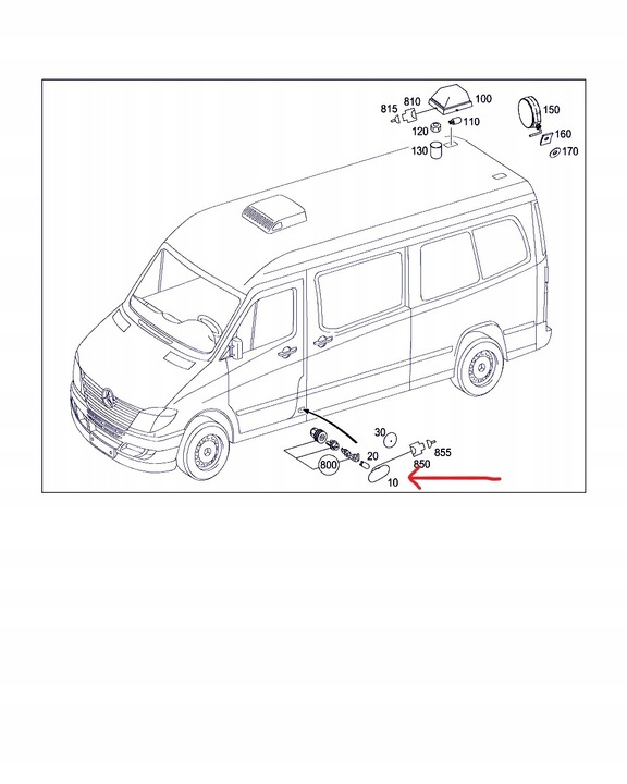 фото №4, Лампа габаритная 6x led mercedes sprinter 06- 9068201456