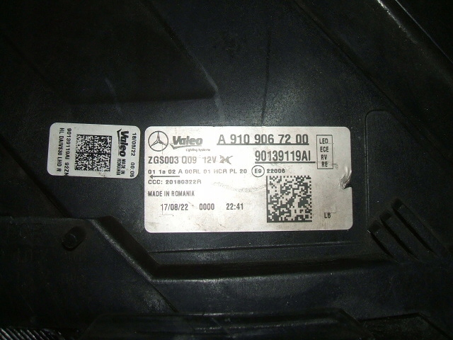 фото №10, Mercedes sprinter 907 910 повний led фара ліва права a9109067100 a9109067200
