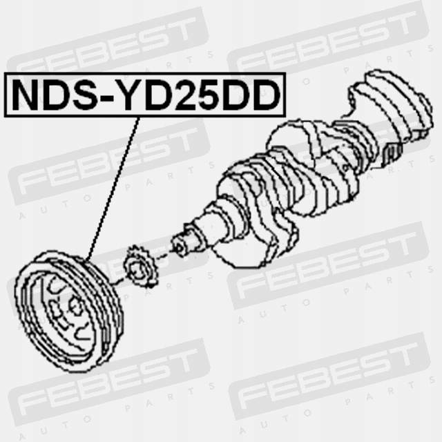 фото №14, Колесо пасове вала колінчастого yd25ddti febest nds-yd25dd