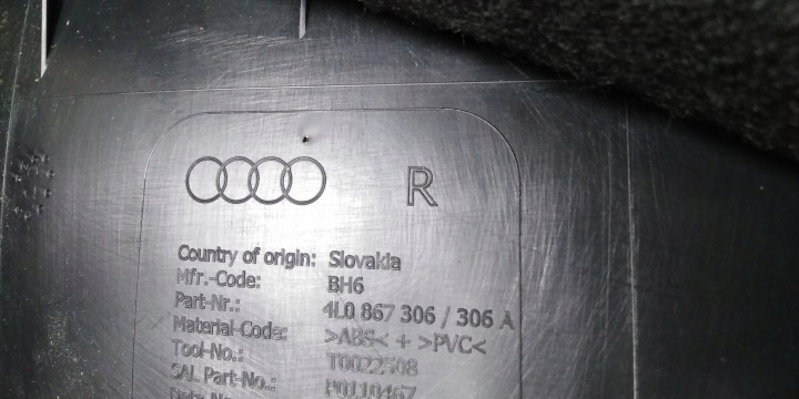 фото №11, Audi q7 4l карта дверь правая зад 06r оригинал