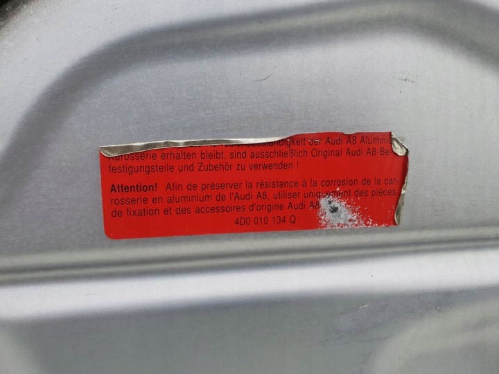 фото №10, Audi a8 d3 02-05 капот крышка двигателя перед 4d0010134q