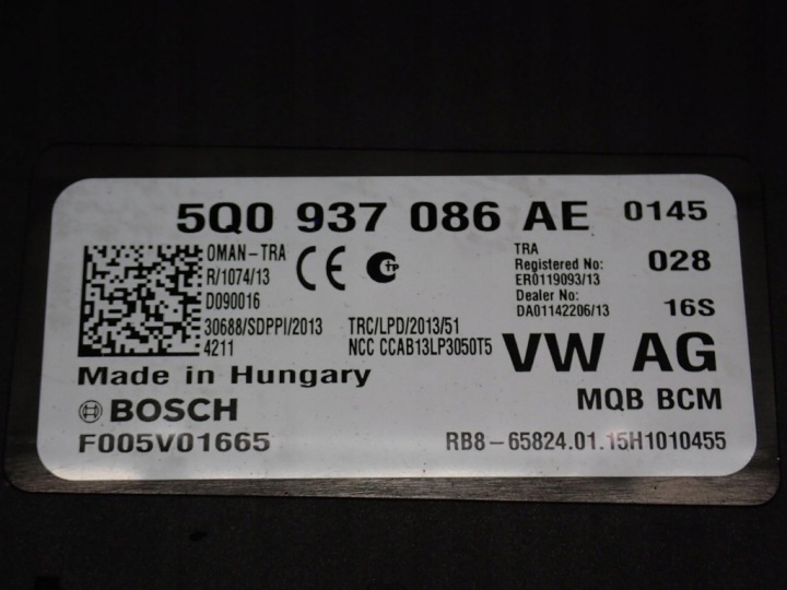 фото №7, Vw golf vii 12-17 блок комфорта оригинал (блоки управления бортовой сетью) 5q0937086ae f005v01665