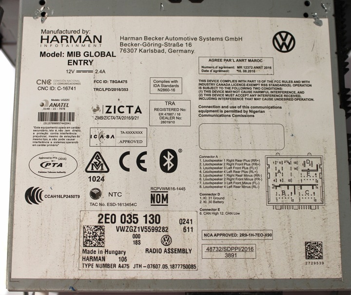 фото №2, Vw crafter ii man tge радио 2e0035130