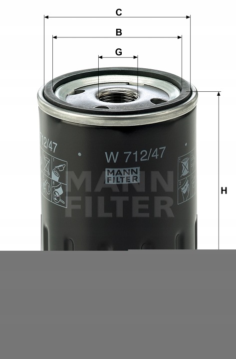 фото №14, Фильтр масла mann-filter w 712/47