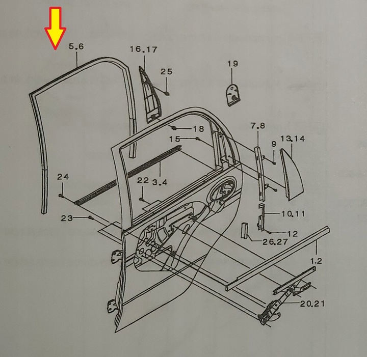 фото №3, Прокладка направляюча скло задніх matiz оригінал