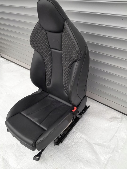 фото №7, Audi a3 s3 8v сиденье пассажира кожа стёганая белая nić з підігрівом