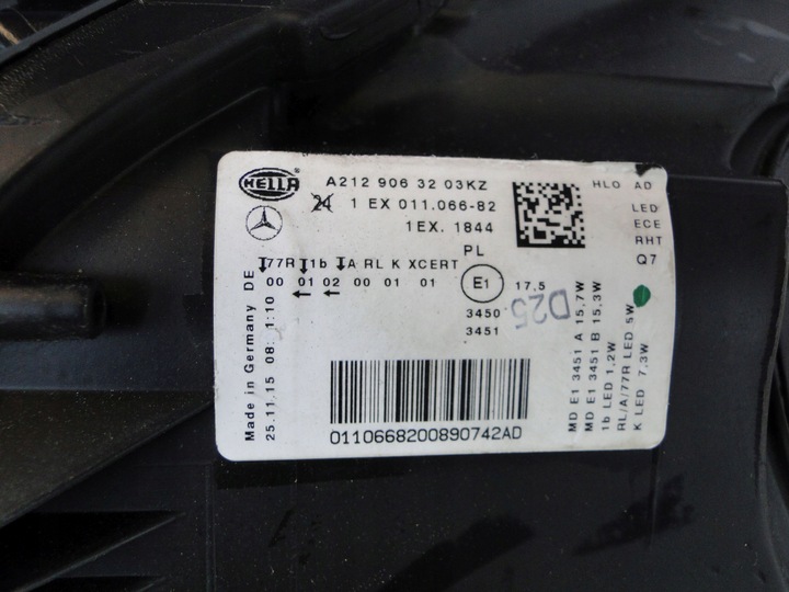 фото №16, Mercedes e класс w212 212 рестайлинг лампа правая полный led ils управляемая
