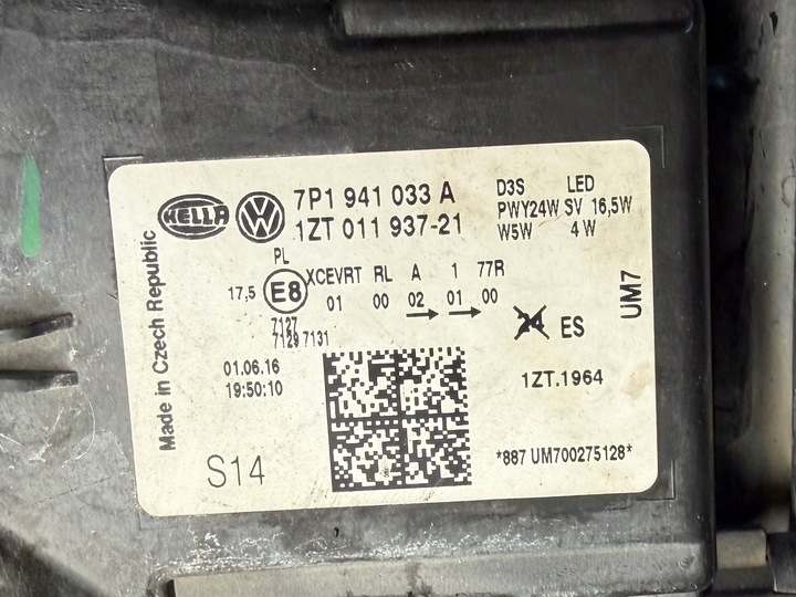 фото №10, Vw touareg ii рестайлінг 7p1 14- лампа ліва bi ксенон поворотний оригінал eu гарна